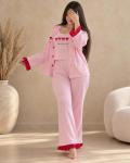 Pyjama Femme 3 Pièces en Coton – Confort & Élégance